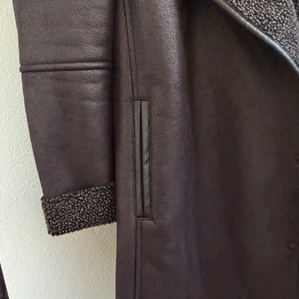 Sam Edelman women’s Charcoal hooded Teddy sherpa lined Jacket size medium - Picture 8 of 13